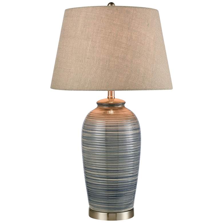 Image 1 Dimond Monterey Blue Glaze Earthenware Table Lamp