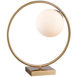 Dimond Moondance 15&quot; High Aged Brass Round Accent Table Lamp