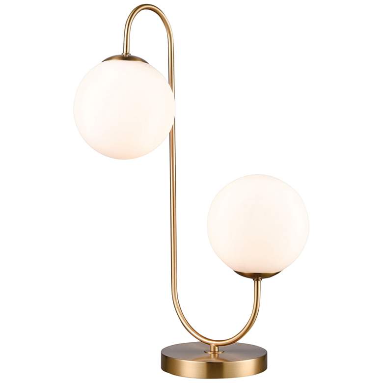 Image 2 Dimond Moondance 22 inch Aged Brass 2-Light Curved Accent Table Lamp
