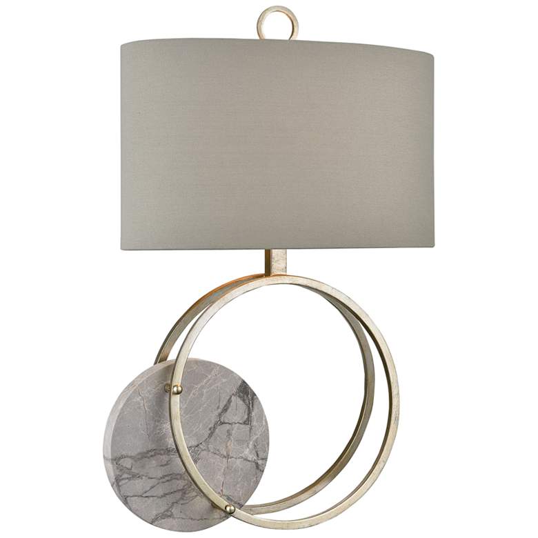 Image 1 Dimond Moonstruck Gray Marble Silver Leaf Metal Table Lamp
