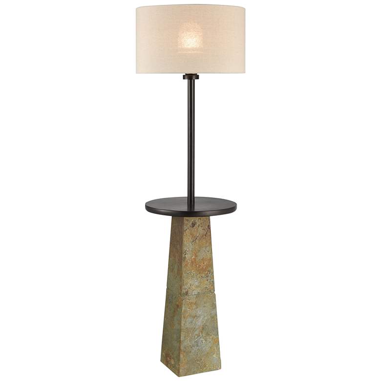Image 1 Dimond Musee 62 inch Rustic Bronze and Slate Floor Lamp with Tray Table