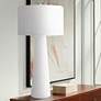 Dimond Obelisk White Glass Column Table Lamp with Night Light