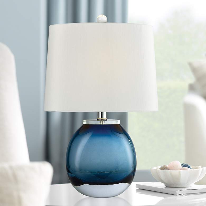 Image 1 Dimond Playa Linda 19 inch High Blue Glass Accent Table Lamp