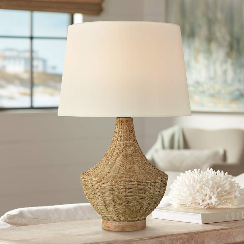 Image 1 Dimond Rafiq 22" Natural Rattan Accent Outdoor Table Lamp
