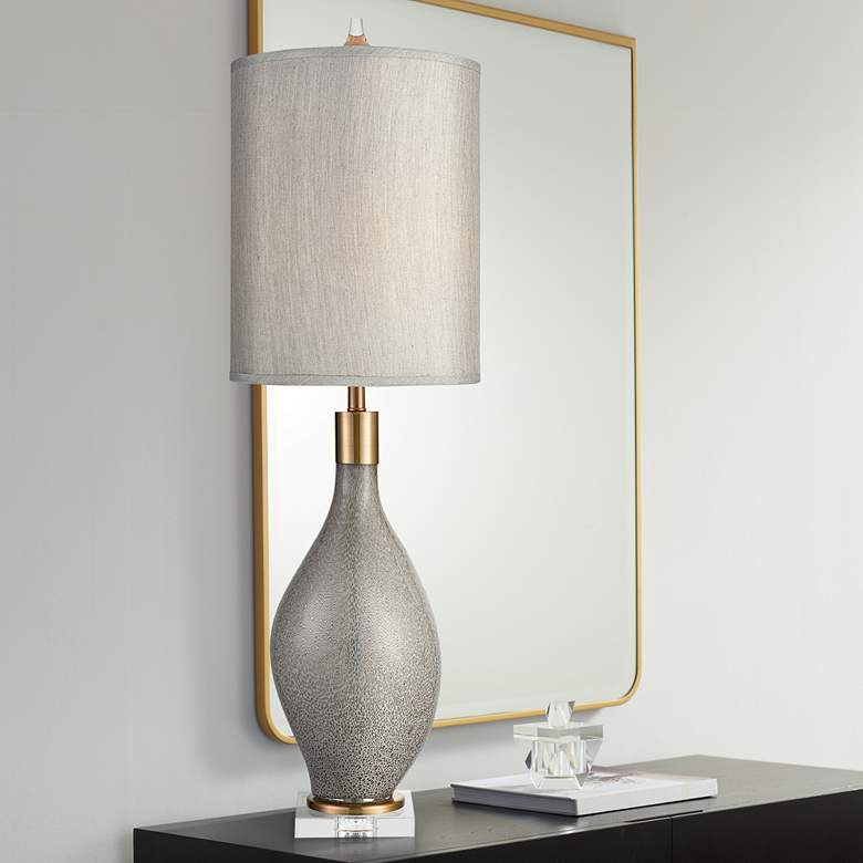 Image 1 Dimond Rainshadow Mouth-Blown Art Glass Table Lamp