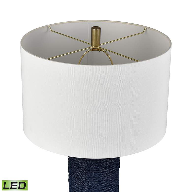Image 3 Dimond Sherman Antique Brass and Navy Rope LED Table Lamp more views
