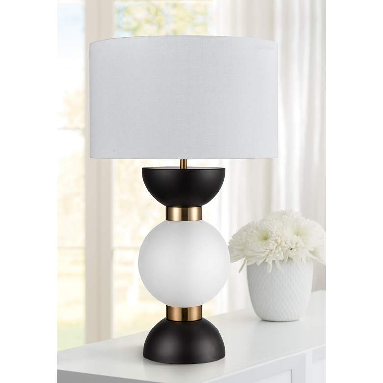 Image 1 Dimond Softshot Black and White Frosted Modern Glass Table Lamp