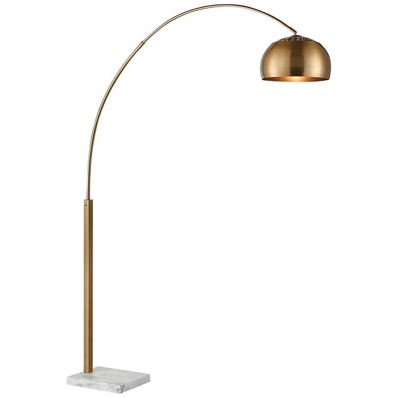 Image 1 Dimond Solar Flair 77" High Modern Aged Brass Metal Arc Floor Lamp