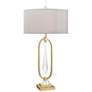 Dimond Spring Loaded Gold Leaf Metal and Glass Table Lamp