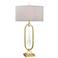 Dimond Spring Loaded Gold Leaf Metal and Glass Table Lamp