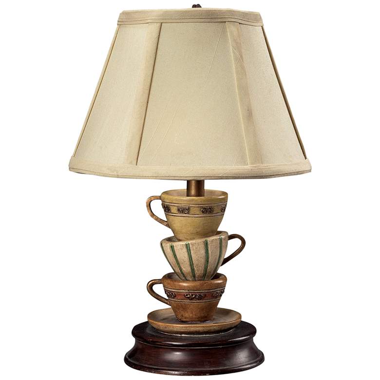 Image 1 Dimond Stacked Tea Cups 12 3/4 inch High Jai Accent Table Lamp