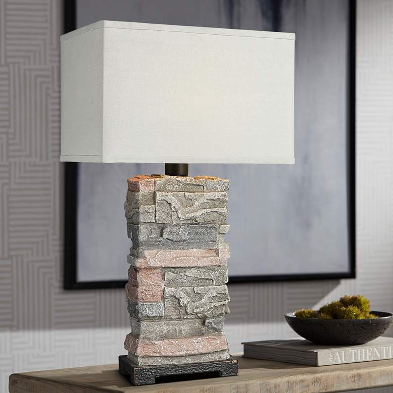 Image 1 Dimond Terra Firma Gray Stone Table Lamp