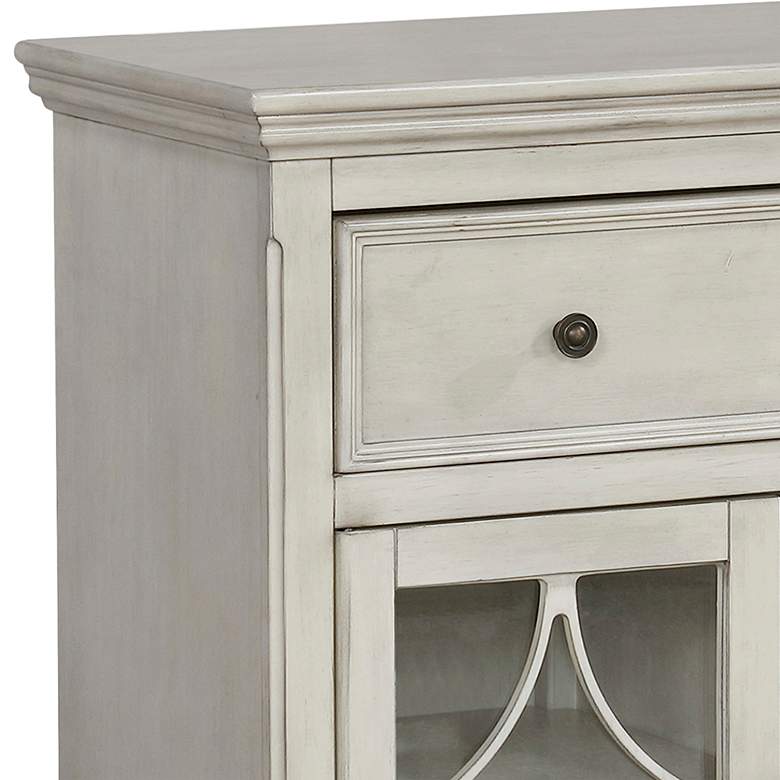 Image 3 Dimonne 32" Wide Antique White Wood 1-Drawer Accent Cabinet  more views