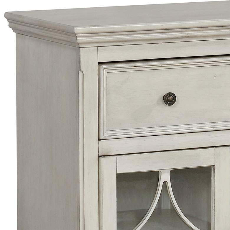Image 3 Dimonne 32" Wide Antique White Wood 1-Drawer Accent Cabinet more views