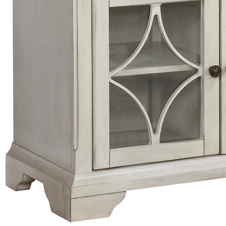 Image 4 Dimonne 32" Wide Antique White Wood 1-Drawer Accent Cabinet  more views