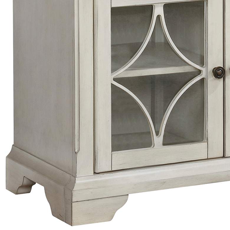 Image 4 Dimonne 32" Wide Antique White Wood 1-Drawer Accent Cabinet more views