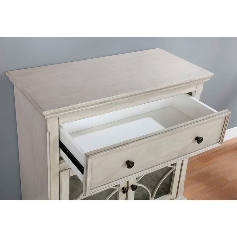 Image 5 Dimonne 32" Wide Antique White Wood 1-Drawer Accent Cabinet more views
