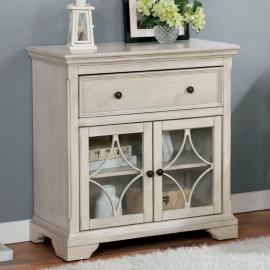 Dimonne 32" Wide Antique White Wood 1-Drawer Accent Cabinet