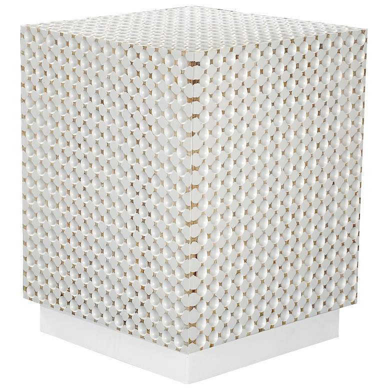 Image 1 Dimple 24" High x 18" Square Accent Table - Whitewash