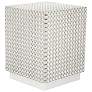 1_Dimple 24" High x 18" Square Accent Table - Whitewash