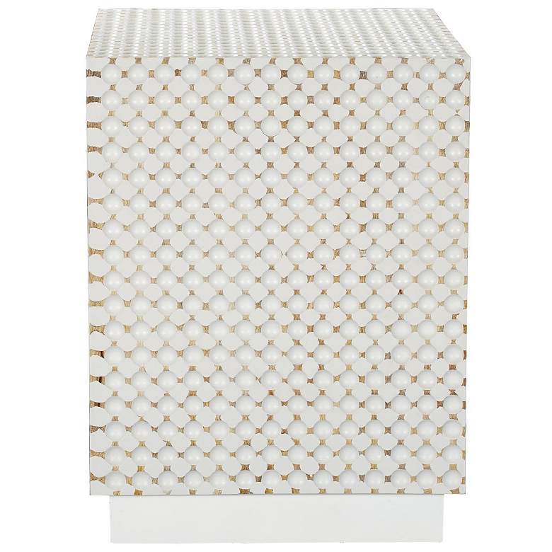 Image 2 Dimple 24" High x 18" Square Accent Table - Whitewash more views