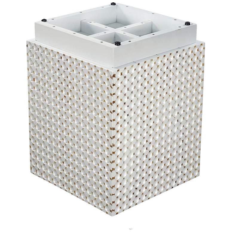Image 5 Dimple 24" High x 18" Square Accent Table - Whitewash more views