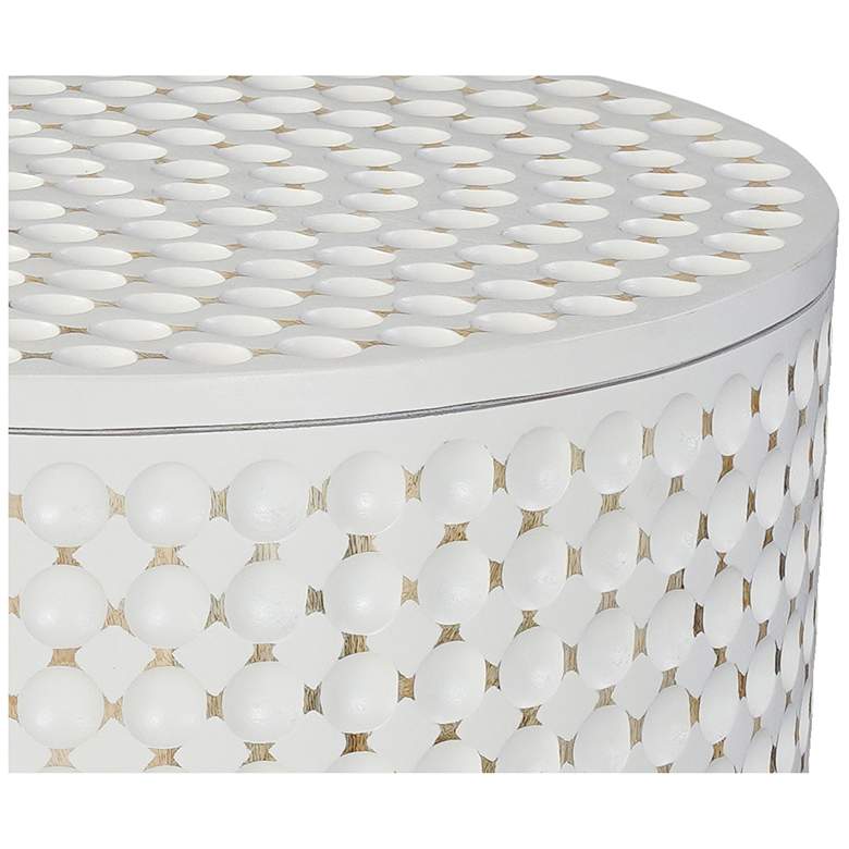 Image 2 Dimple Round Accent Table - Whitewash more views
