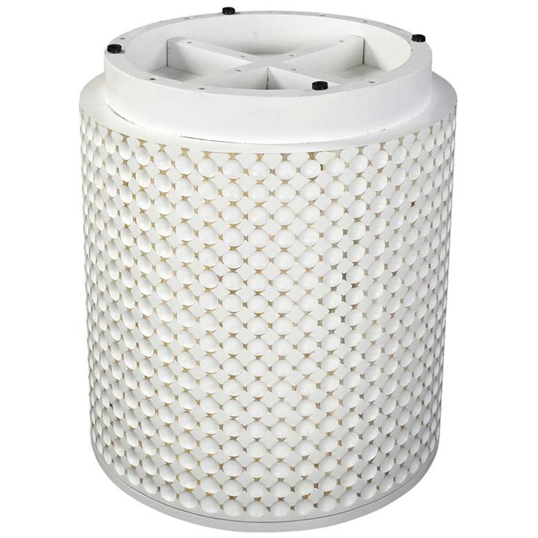 Image 3 Dimple Round Accent Table - Whitewash more views