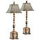 Dinah Galvanized Antique White Buffet Table Lamps Set of 2