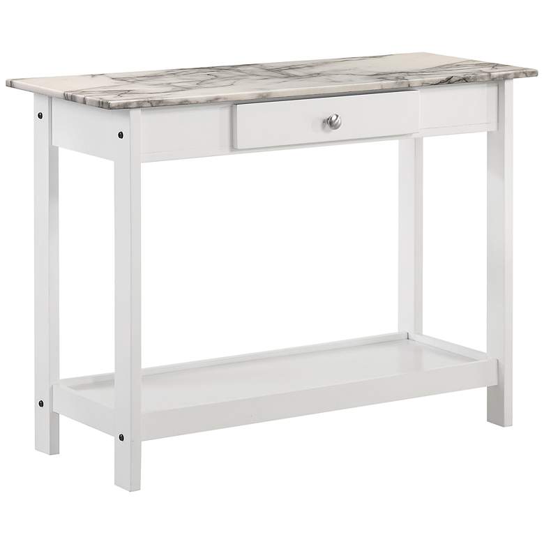 Image 2 Dingo 41 3/4" Wide White 1-Drawer Console Table with Shelf
