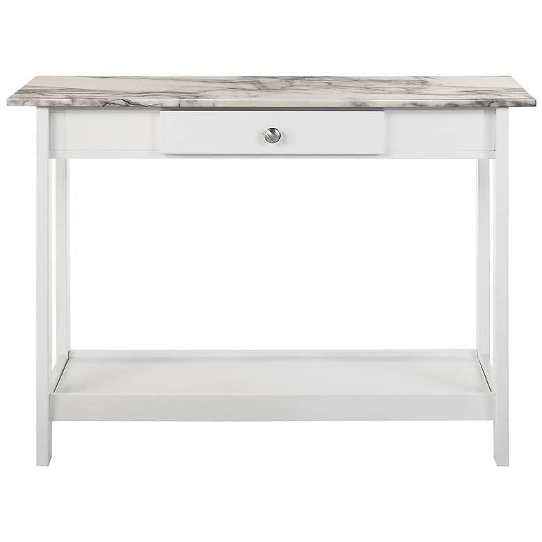 Image 3 Dingo 41 3/4 inch Wide White 1-Drawer Console Table with Shelf more views