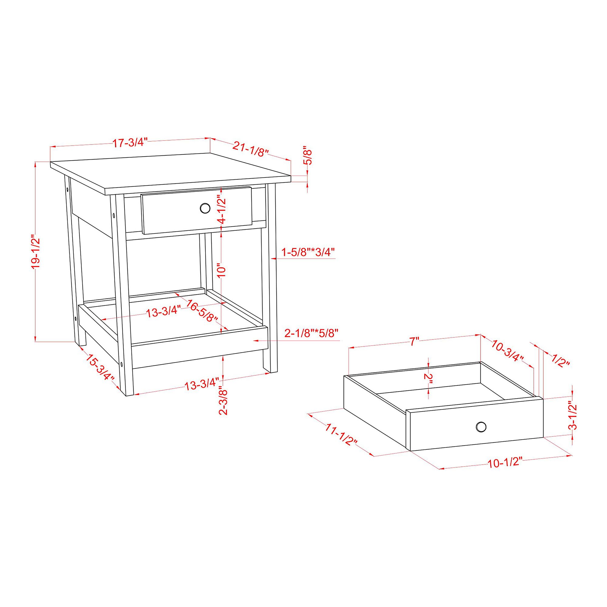 Dingo Black 4-Piece Coffee Table Set w/ Drawers and Shelves