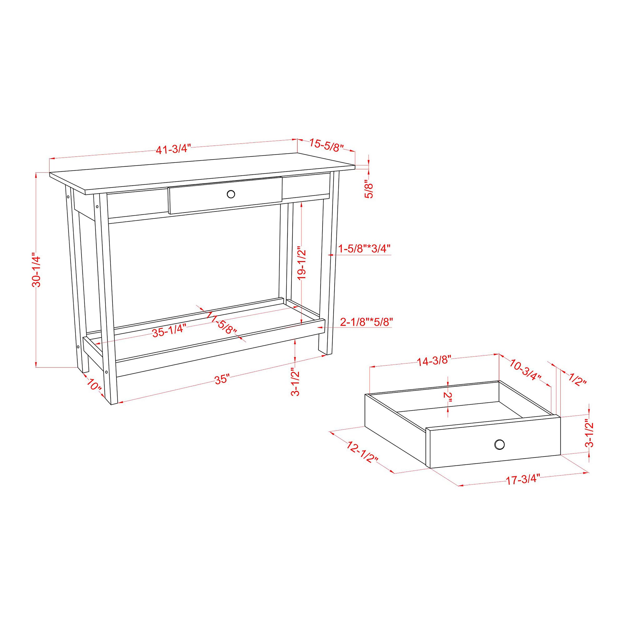 Dingo Black 4-Piece Coffee Table Set w/ Drawers and Shelves