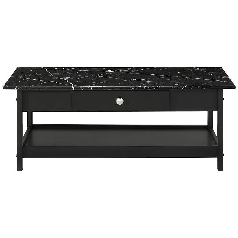 Image 4 Dingo Black 4-Piece Coffee Table Set w/ Drawers and Shelves more views
