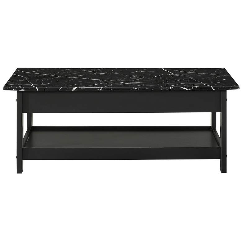 Image 5 Dingo Black 4-Piece Coffee Table Set w/ Drawers and Shelves more views