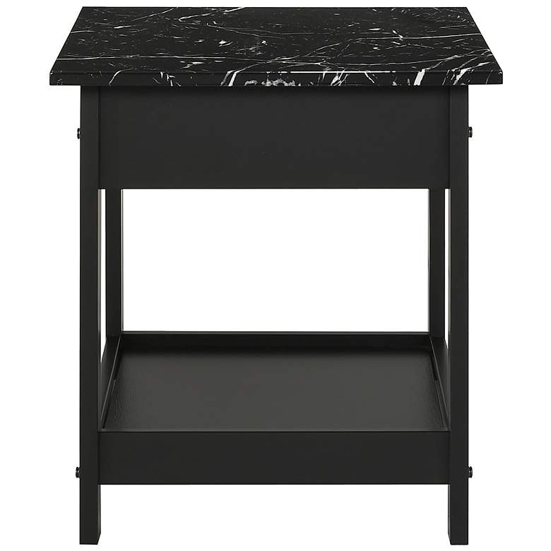 Image 7 Dingo Black 4-Piece Coffee Table Set w/ Drawers and Shelves more views