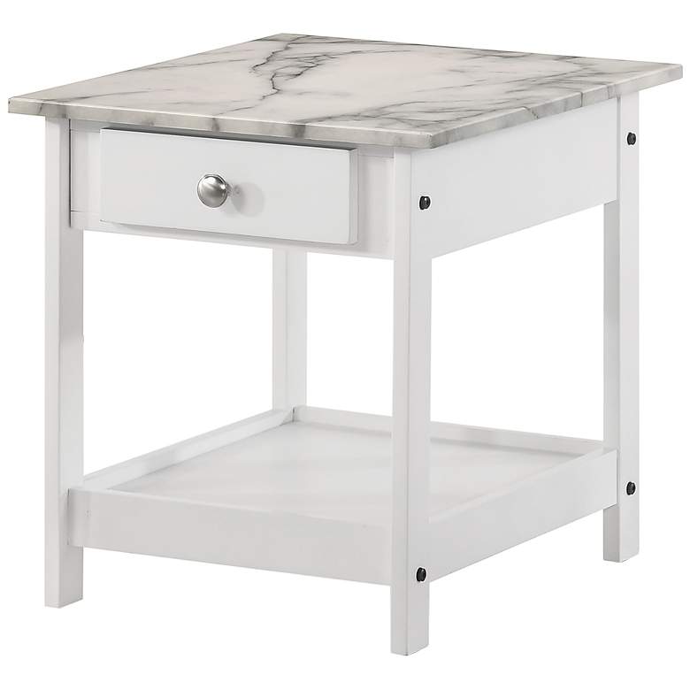 Image 7 Dingo White 3-Piece Coffee and End Table Set with Drawers more views