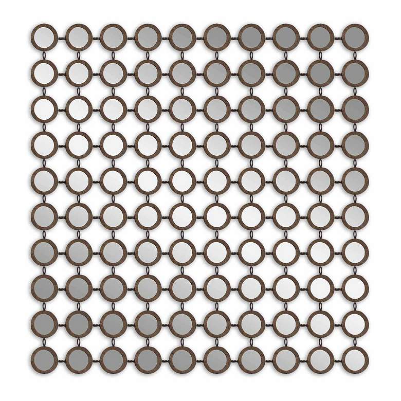 Image 2 Dinuba 39 1/2" Square Antiqued Silver Mirrored Wall Art