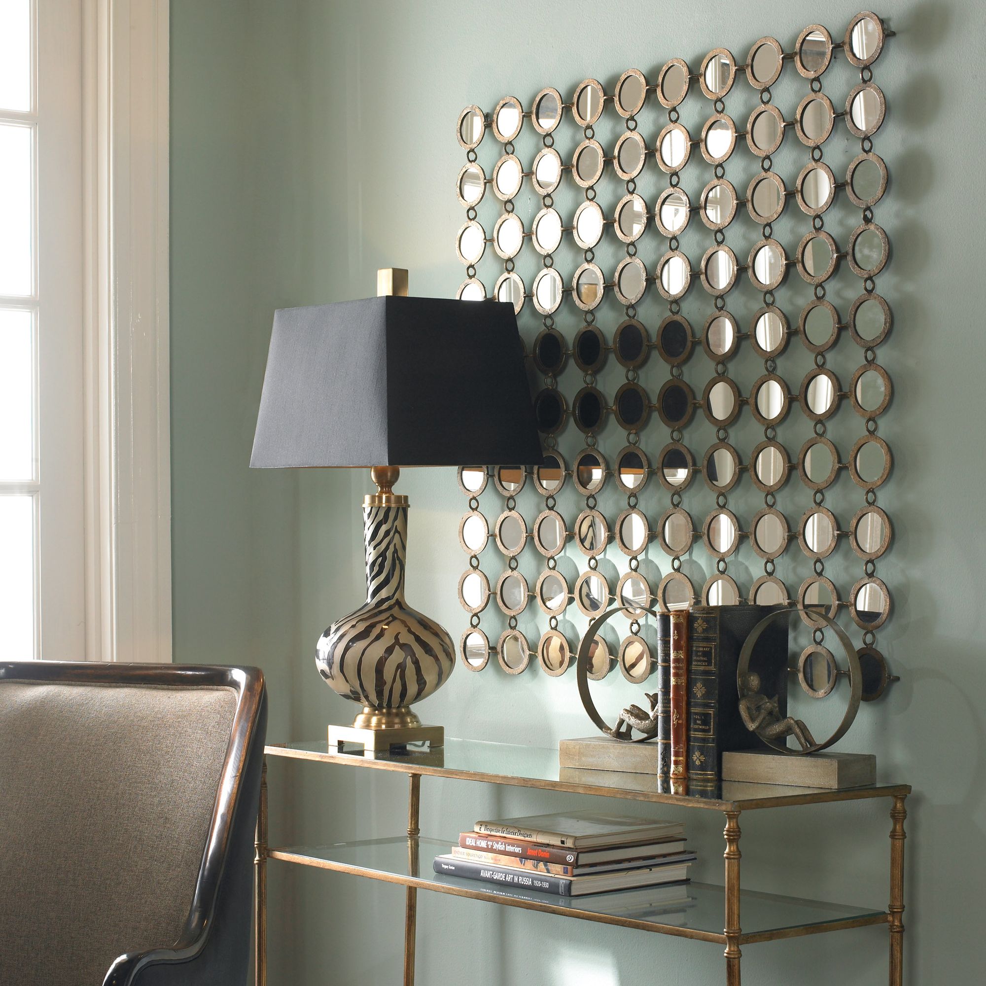 Image 4 Dinuba 39 1/2" Square Antiqued Silver Mirrored Wall Art more views