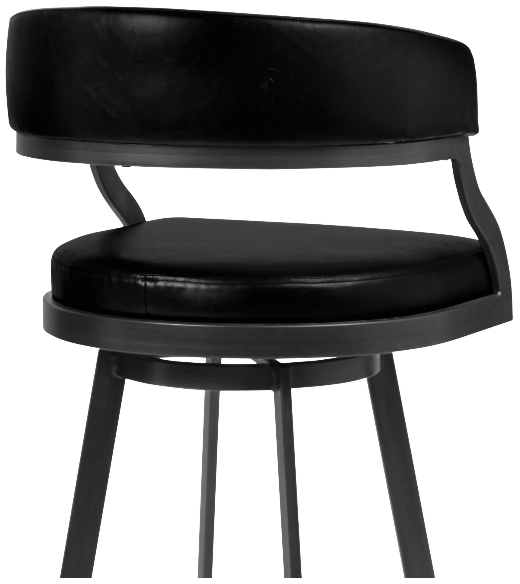 Image 5 Dione 26 in. Barstool in Vintage Black Faux Leather and Mineral Finish more views