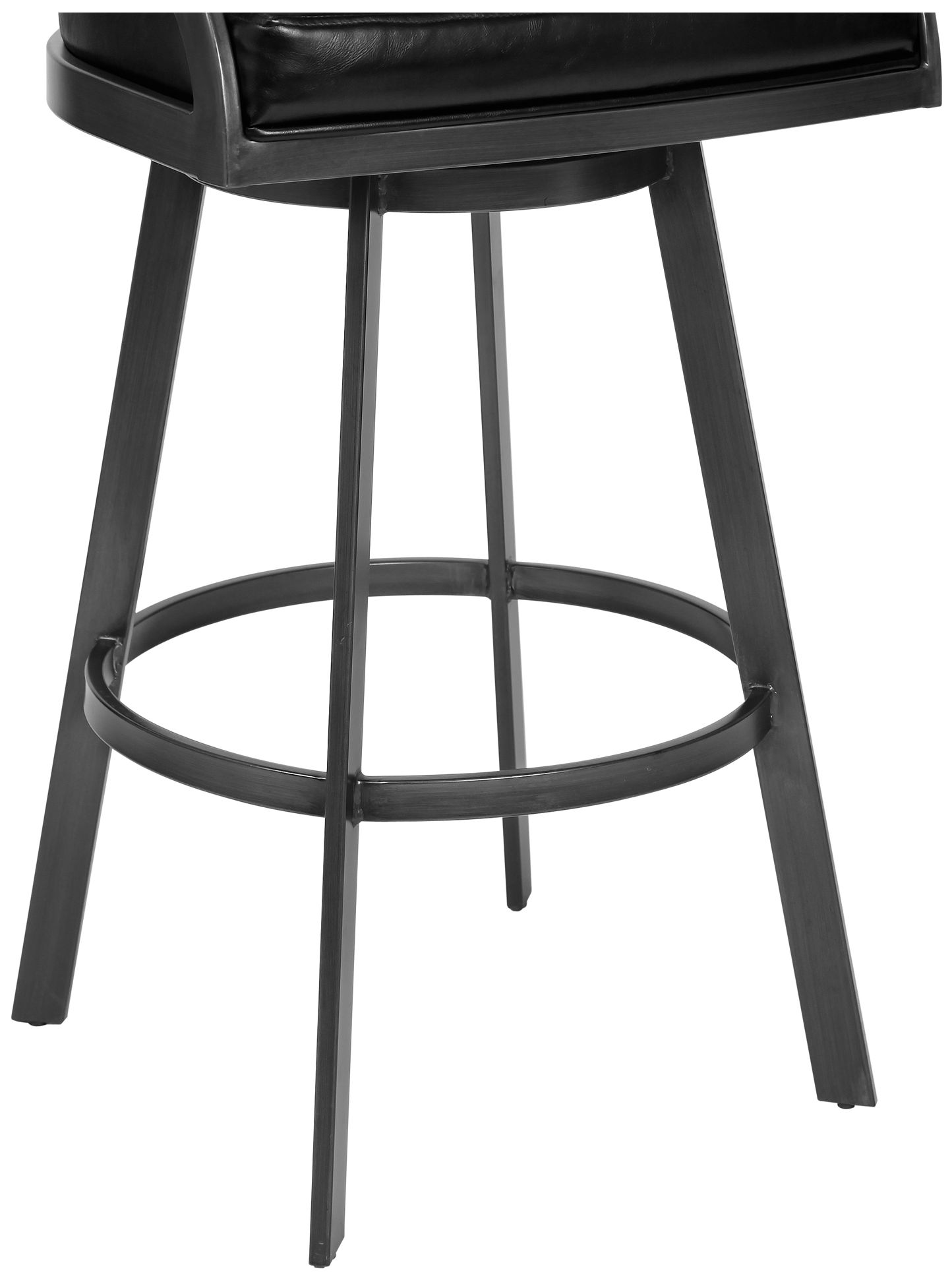 Image 6 Dione 26 in. Barstool in Vintage Black Faux Leather and Mineral Finish more views