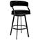 Dione 30 in. Barstool in Vintage Black Faux Leather and Mineral Finish