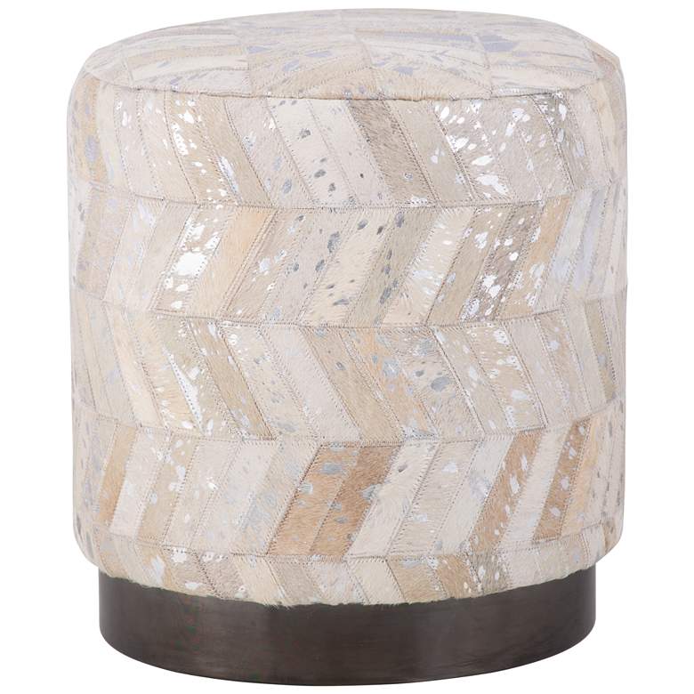 Image 1 Dionysus Silver Shevron Ottoman