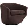 1_Dior Feather Chocolate Boucle Barrel Swivel Chair
