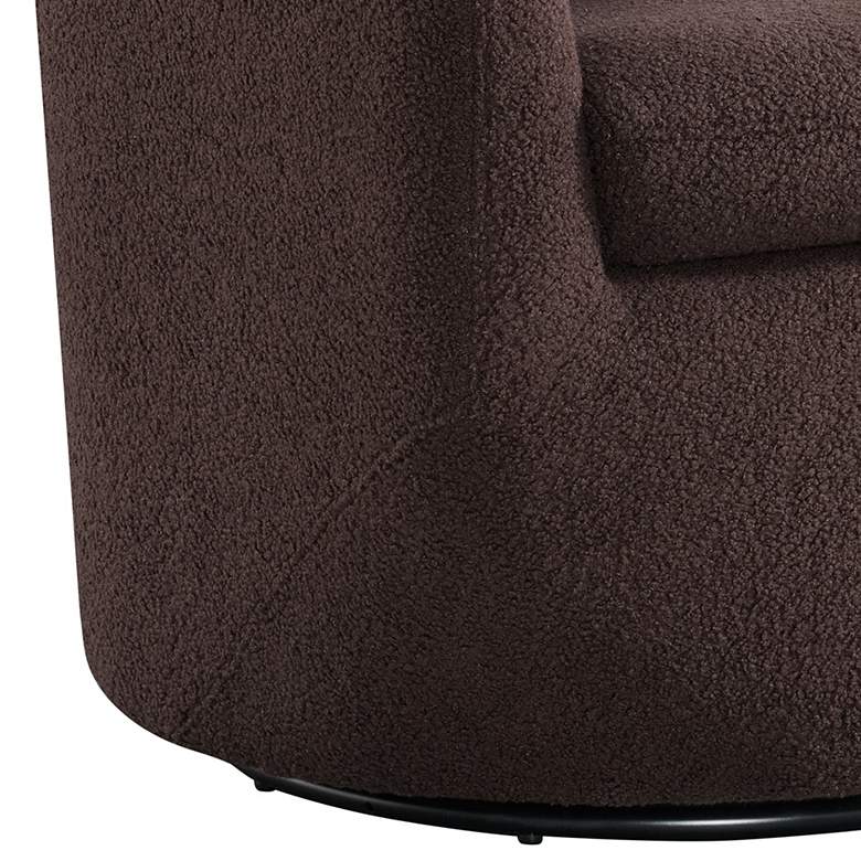 Image 3 Dior Feather Chocolate Boucle Barrel Swivel Chair more views