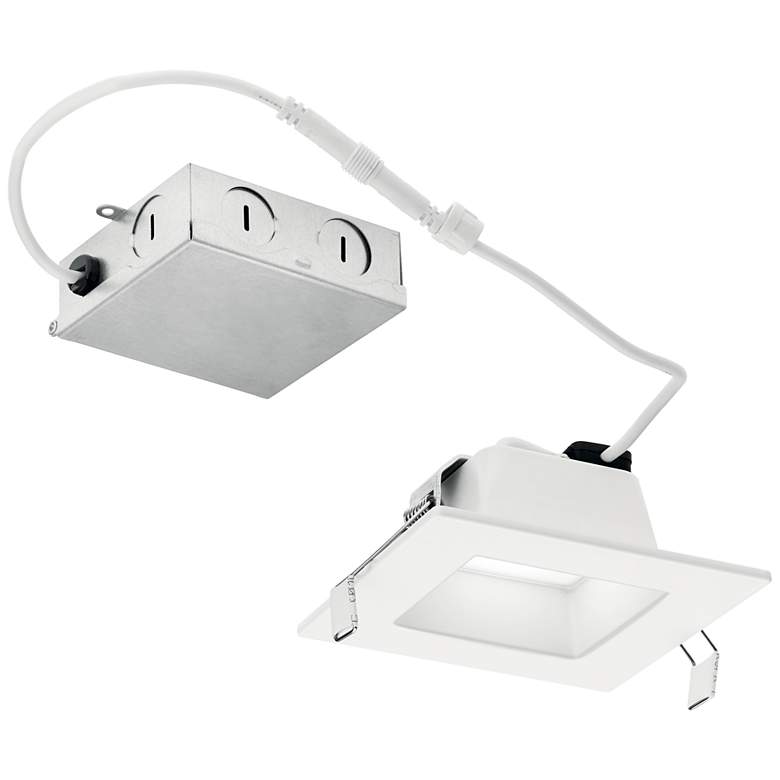 Image 1 Direct to Ceiling 4" White Square LED Recessed Downlight