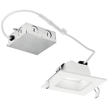 Direct to Ceiling 4" White Square LED Recessed Downlight