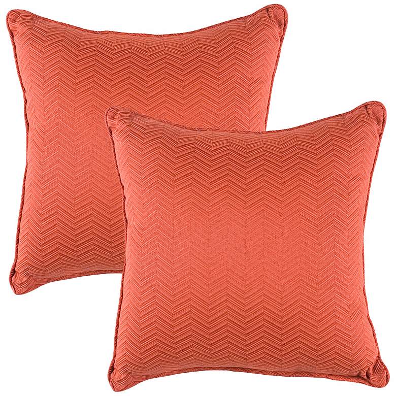 Image 1 Directions Orange-Light Orange Set of 2 Outdoor Pillows