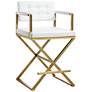 Director 26" White Vegan Leather Counter Stool
