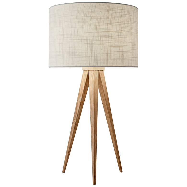 Image 1 Director Natural Wood 26 1/4 inch Scandinavian Modern Tripod Table Lamp